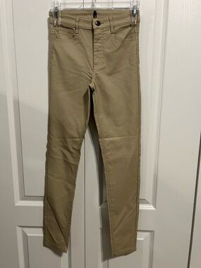 NWT Calzedonia Coated Denim Skinny Fit Pants in Light Beige XS